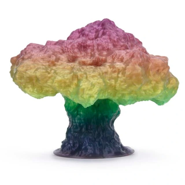 Colorful crystal formations shaped like a tree.