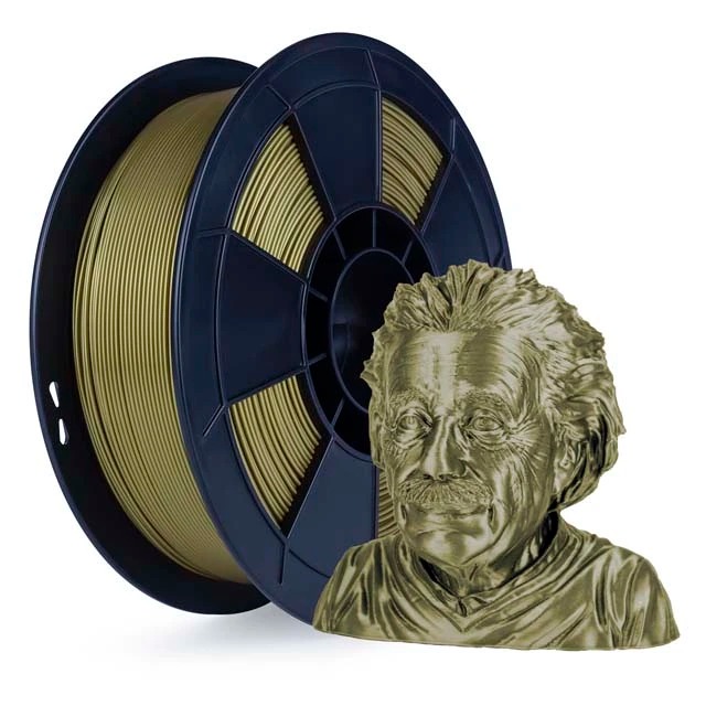 3D printer filament spool with an Einstein bust print.
