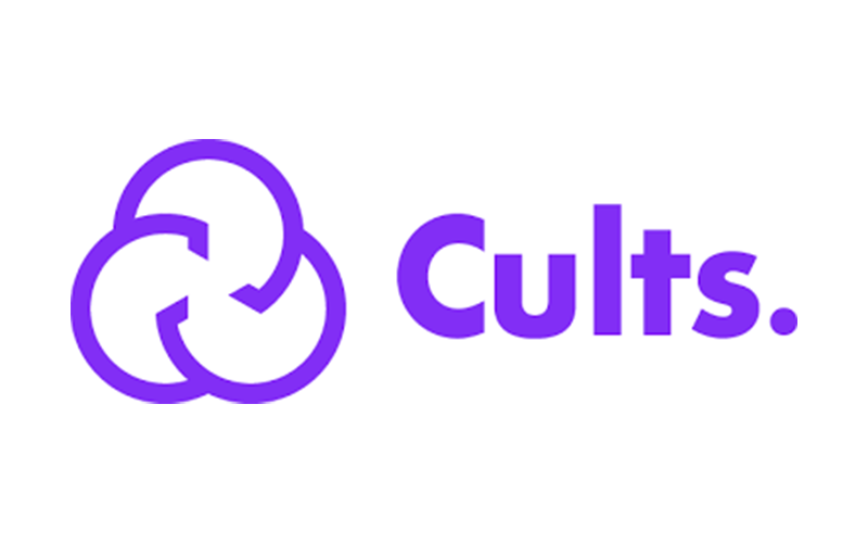 Purple cloud-shaped logo with the word 'Cult' beside it.