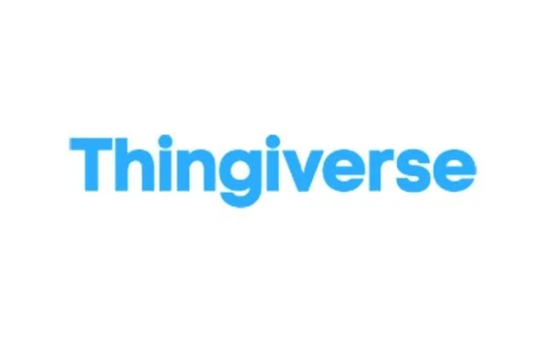 Thingiverse logo in blue on a white background.